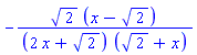 -2^(1/2)*(x-2^(1/2))/((2*x+2^(1/2))*(2^(1/2)+x))