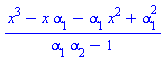 (x^3-x*alpha[1]-alpha[1]*x^2+alpha[1]^2)/(alpha[1]*alpha[2]-1)