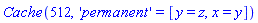 Cache(512, 'permanent' = [y = z, x = y])
