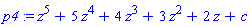 p4 := z^5+5*z^4+4*z^3+3*z^2+2*z+c
