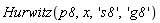 Hurwitz(p8, x, 's8', 'g8')