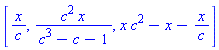 [x/c, c^2*x/(c^3-c-1), x*c^2-x-x/c]