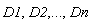 D1, D2, () .. (), Dn