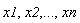 x1, x2, () .. (), xn