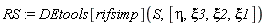 RS := DEtools[rifsimp](S, [eta, xi3, xi2, xi1])