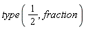 type(1/2, fraction)