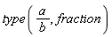 type(a/b, fraction)