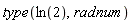 type(ln(2), radnum)