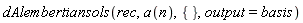 dAlembertiansols(rec, a(n), {}, output = basis)