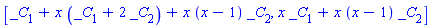 [_C[1]+x*(_C[1]+2*_C[2])+x*(x-1)*_C[2], x*_C[1]+x*(x-1)*_C[2]]