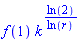 f(1)*k^(ln(2)/ln(r))