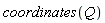 coordinates(Q)