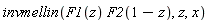 invmellin(F1(z)*F2(1-z), z, x)