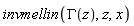 invmellin(GAMMA(z), z, x)