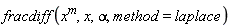 fracdiff(x^m, x, alpha, method = laplace)