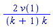 2*v(1)/((k+1)*k)