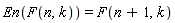 En(F(n, k)) = F(n+1, k)