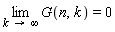 limit(G(n, k), k = infinity) = 0