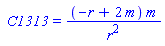 ` C1313` = (-r+2*m)*m/r^2