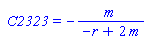 ` C2323` = -m/(-r+2*m)