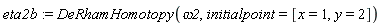 eta2b := DeRhamHomotopy(omega2, initialpoint = [x = 1, y = 2])
