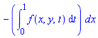 _DG([["form", P, 1], [[[1], -(int(f(x, y, t), t = 0 .. 1))]]])