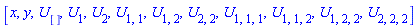 [x, y, U[], U[1], U[2], U[1, 1], U[1, 2], U[2, 2], U[1, 1, 1], U[1, 1, 2], U[1, 2, 2], U[2, 2, 2]]