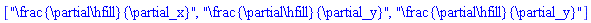 ["\frac{\partial\hfill}{\partial_x}", "\frac{\partial\hfill}{\partial_y}", "\frac{\partial\hfill}{\partial_y}"]