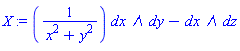 _DG([["form", M, 2], [[[1, 2], 1/(x^2+y^2)], [[1, 3], -1]]])