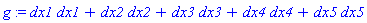 g := dx1*dx1+dx2*dx2+dx3*dx3+dx4*dx4+dx5*dx5