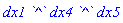 dx1*`^`*dx4*`^`*dx5