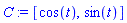 C := [cos(t), sin(t)]