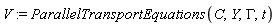 V := ParallelTransportEquations(C, Y, GAMMA, t)