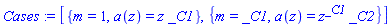 [{m = 1, a(z) = z*_C1}, {m = _C1, a(z) = z^_C1*_C2}]