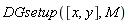 DGsetup([x, y], M)