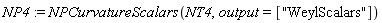 NP4 := NPCurvatureScalars(NT4, output = ["WeylScalars"])