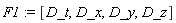 F1 := [D_t, D_x, D_y, D_z]