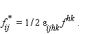 (f[ij]^(*) = 1/2 )epsilon[ijhk ]f^(hk) . 
