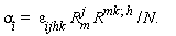 alpha[i] =  epsilon[ijhk] R[m ]^(j)R^(mk;h) /N.   