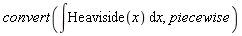 convert(int(Heaviside(x), x), piecewise)
