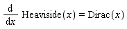 diff(Heaviside(x), x) = Dirac(x)