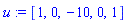 u := [1, 0, -10, 0, 1]
