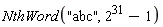 NthWord("abc", 2^31-1)