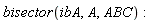 bisector(ibA, A, ABC)