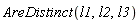 AreDistinct(l1, l2, l3)