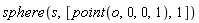 sphere(s, [point(o, 0, 0, 1), 1])