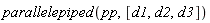 parallelepiped(pp, [d1, d2, d3])