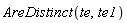 AreDistinct(te, te1)