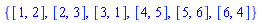 {[1, 2], [2, 3], [3, 1], [4, 5], [5, 6], [6, 4]}