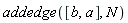addedge([b, a], N)